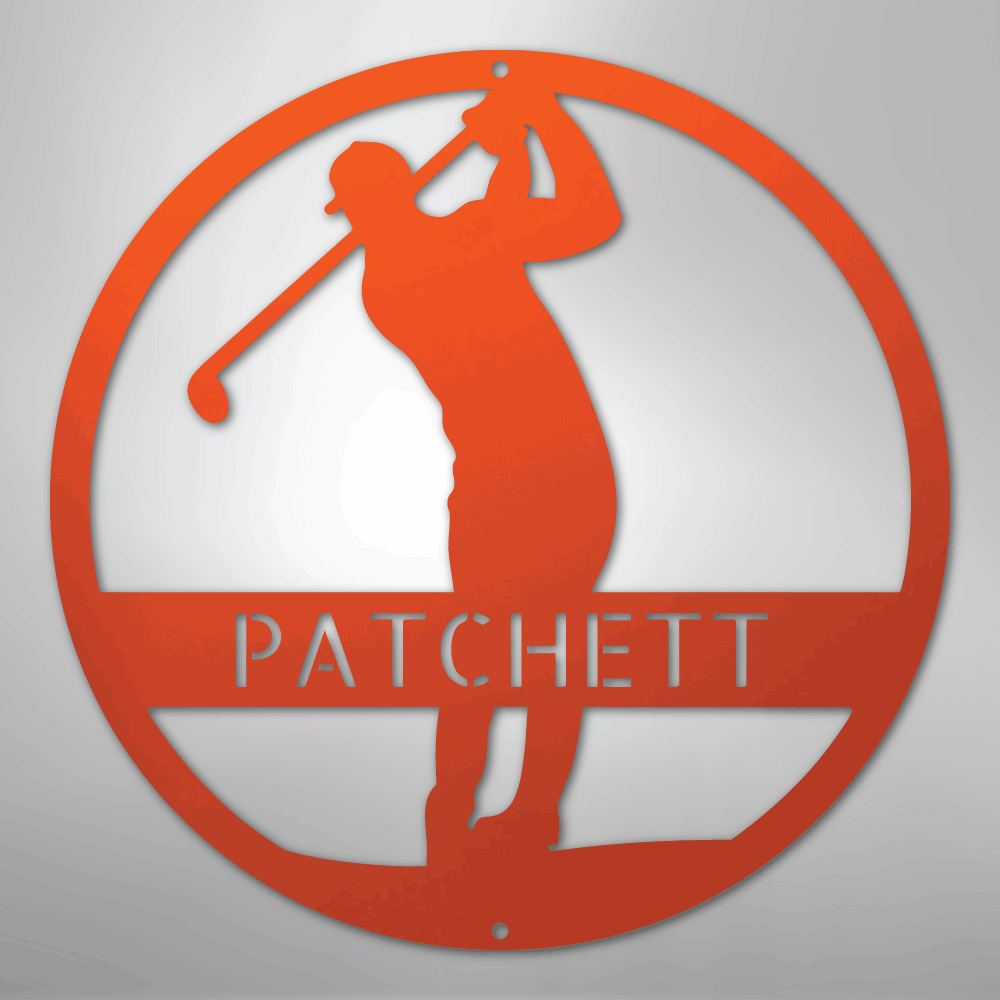 Golfer Silhouette Personalized Steel Metal Sign Wall ArtCustomly Gifts