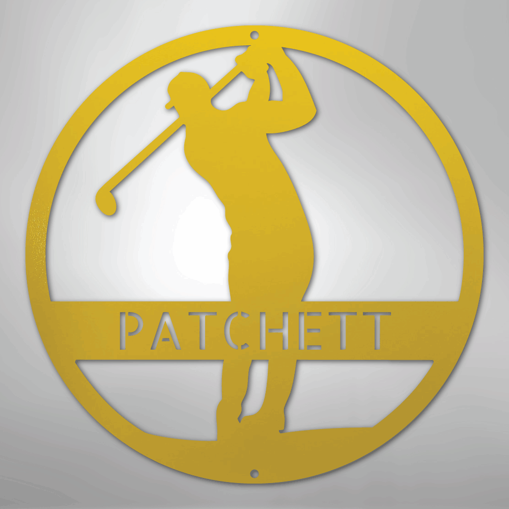 Golfer Silhouette Personalized Steel Metal Sign Wall ArtCustomly Gifts