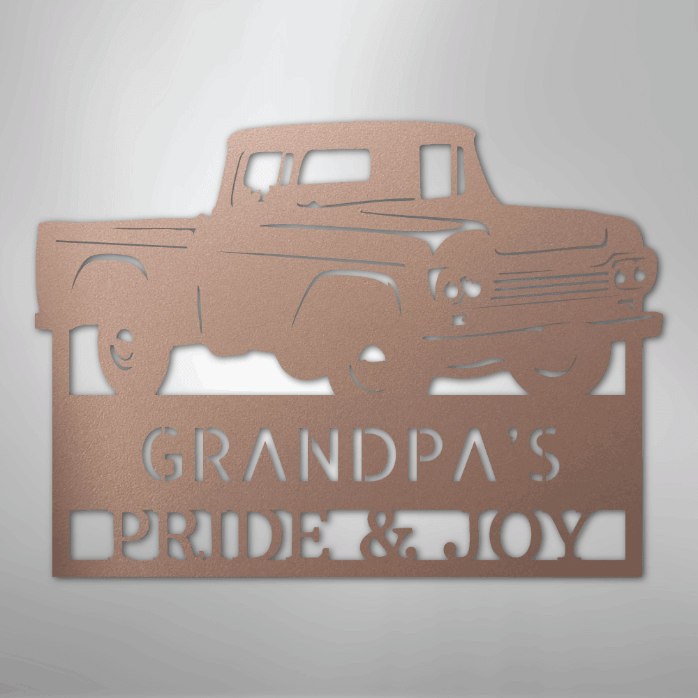 Grandpas Pickup Truck Personalized Steel Metal Sign Wall ArtCustomly Gifts