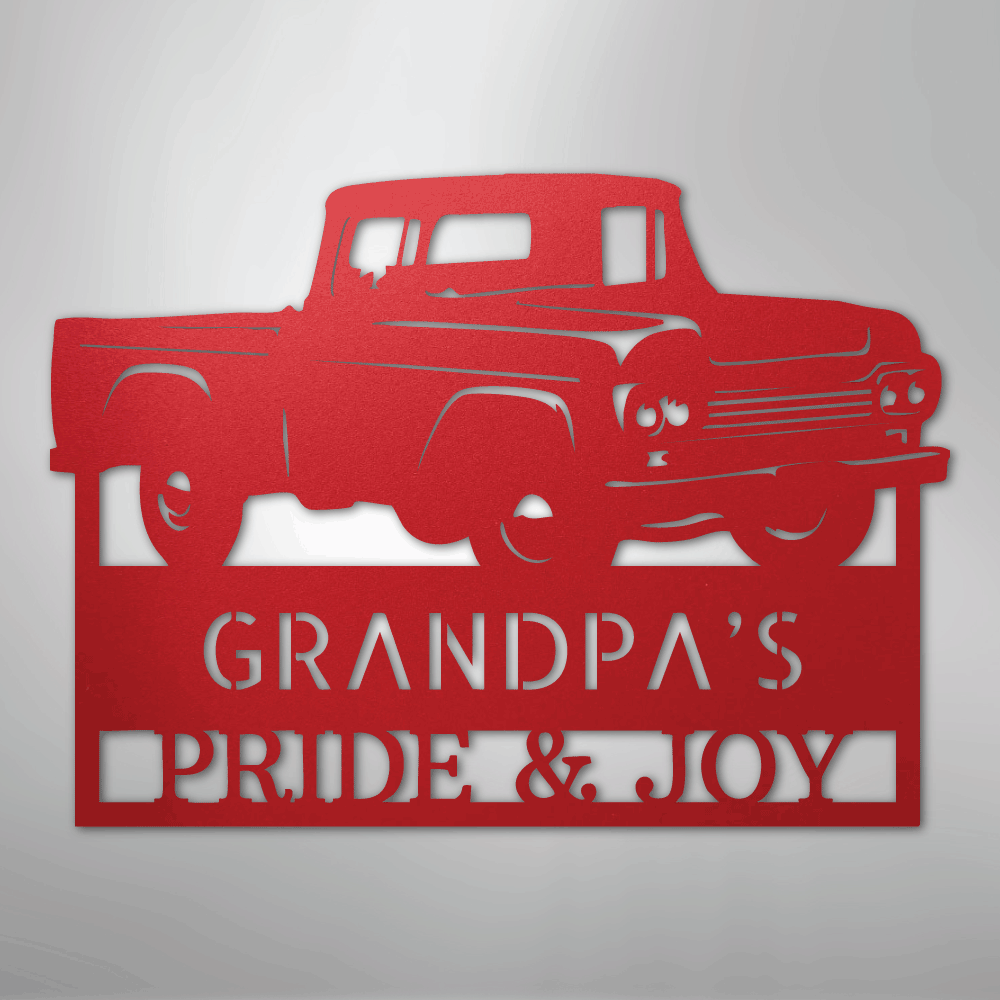 Grandpas Pickup Truck Personalized Steel Metal Sign Wall ArtCustomly Gifts