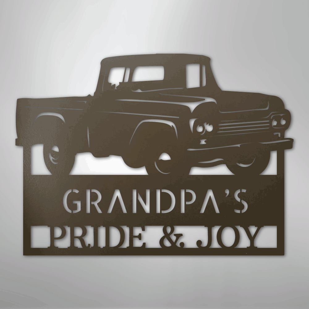 Grandpas Pickup Truck Personalized Steel Metal Sign Wall ArtCustomly Gifts