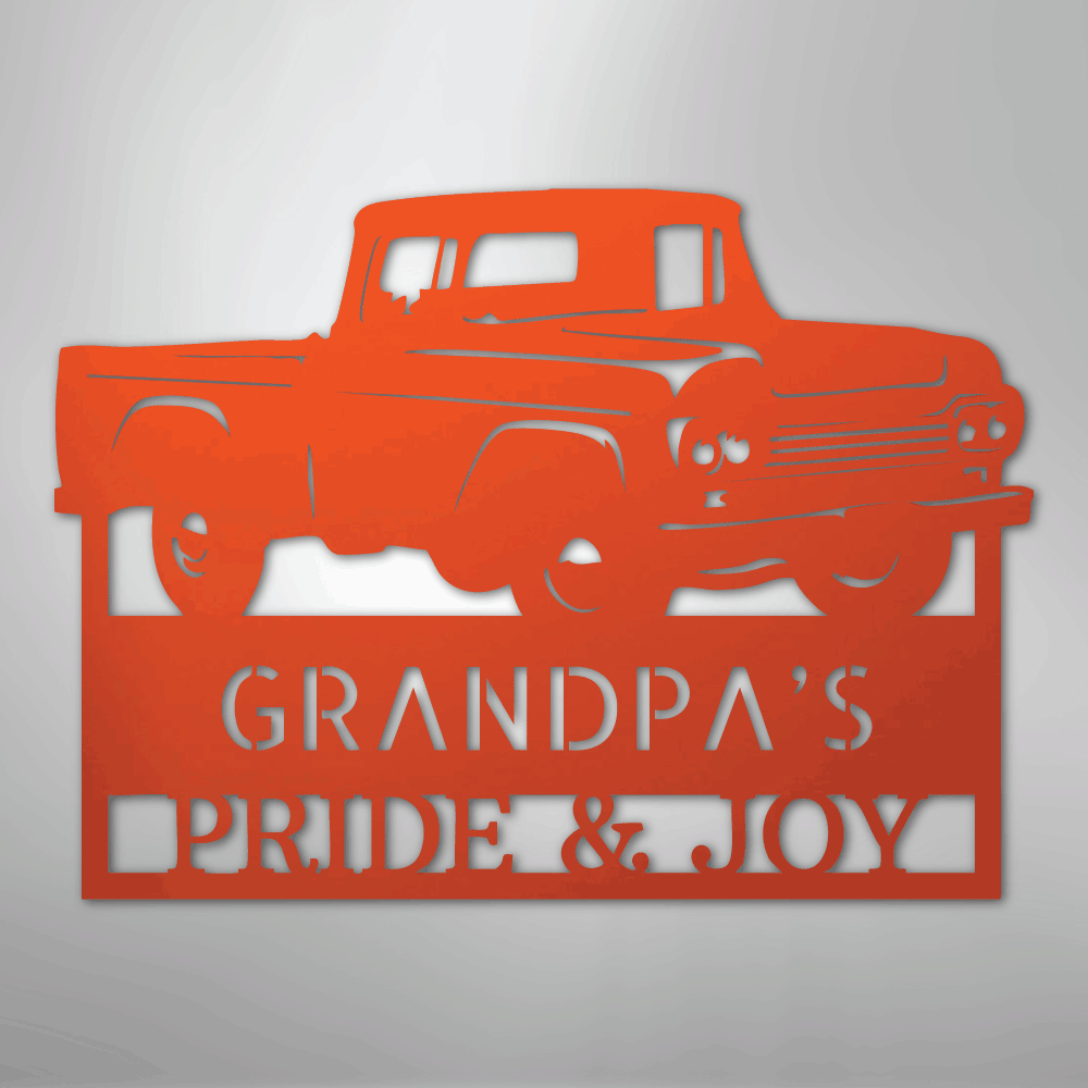 Grandpas Pickup Truck Personalized Steel Metal Sign Wall ArtCustomly Gifts