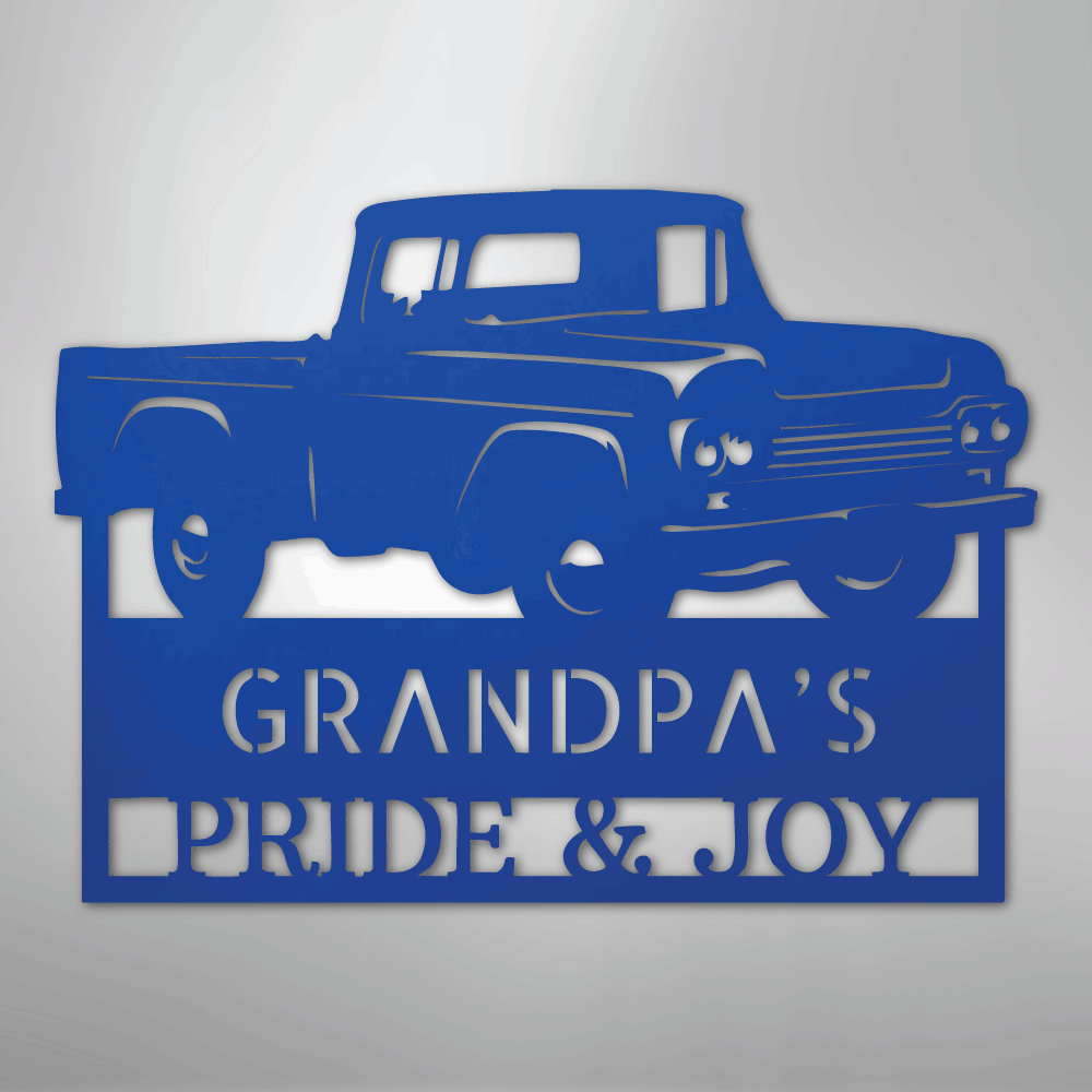 Grandpas Pickup Truck Personalized Steel Metal Sign Wall ArtCustomly Gifts