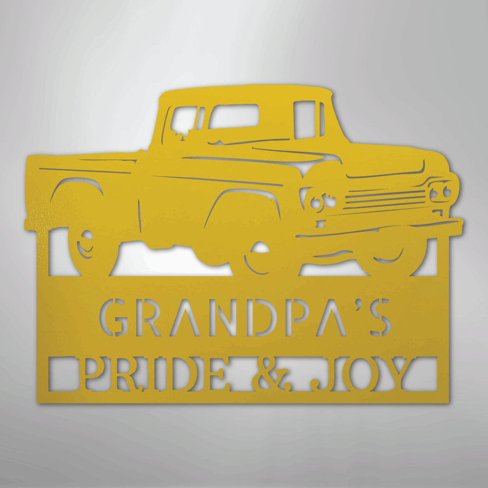Grandpas Pickup Truck Personalized Steel Metal Sign Wall ArtCustomly Gifts