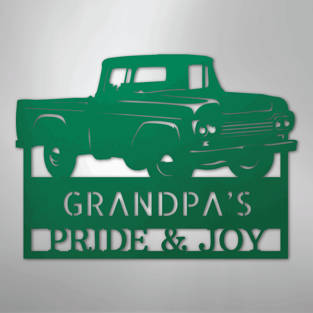 Grandpas Pickup Truck Personalized Steel Metal Sign Wall ArtCustomly Gifts