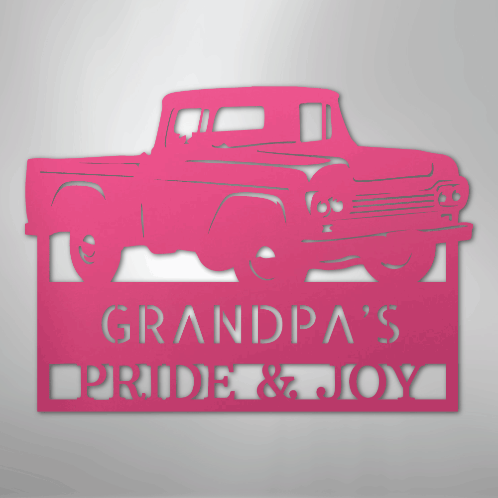 Grandpas Pickup Truck Personalized Steel Metal Sign Wall ArtCustomly Gifts