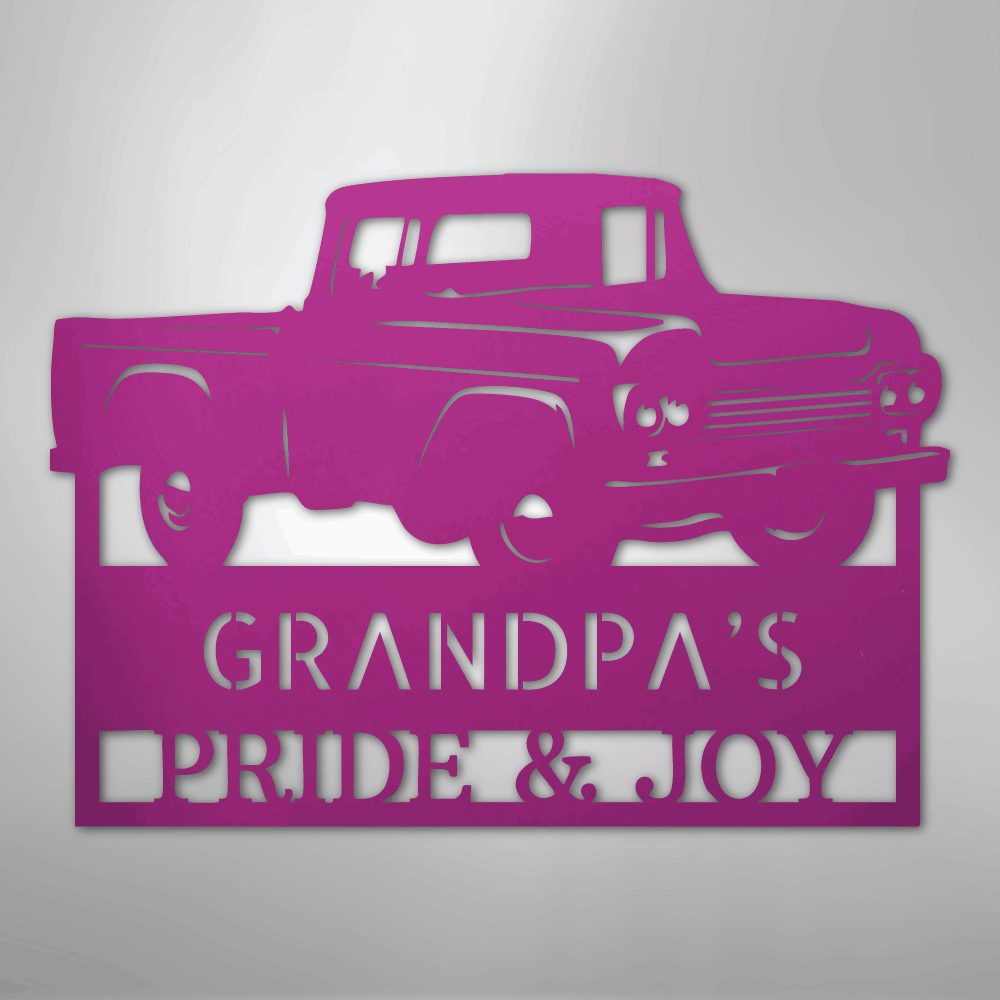 Grandpas Pickup Truck Personalized Steel Metal Sign Wall ArtCustomly Gifts