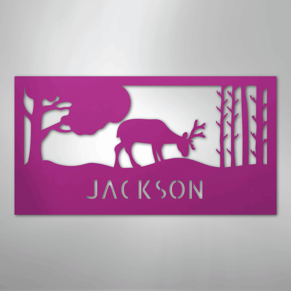 Grazing Deer Personalized Steel Metal Sign Wall ArtCustomly Gifts