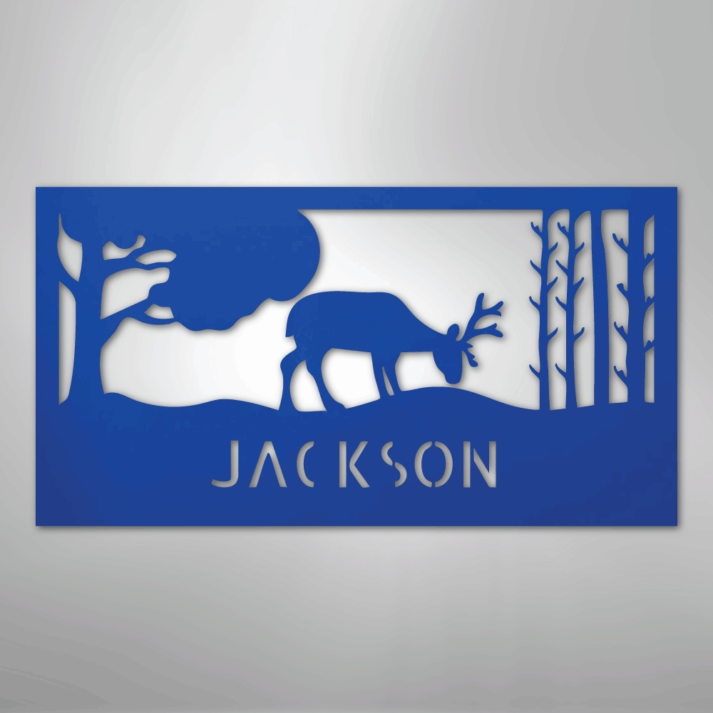 Grazing Deer Personalized Steel Metal Sign Wall ArtCustomly Gifts