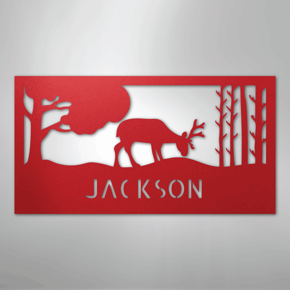 Grazing Deer Personalized Steel Metal Sign Wall ArtCustomly Gifts
