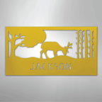 Grazing Deer Personalized Steel Metal Sign Wall ArtCustomly Gifts