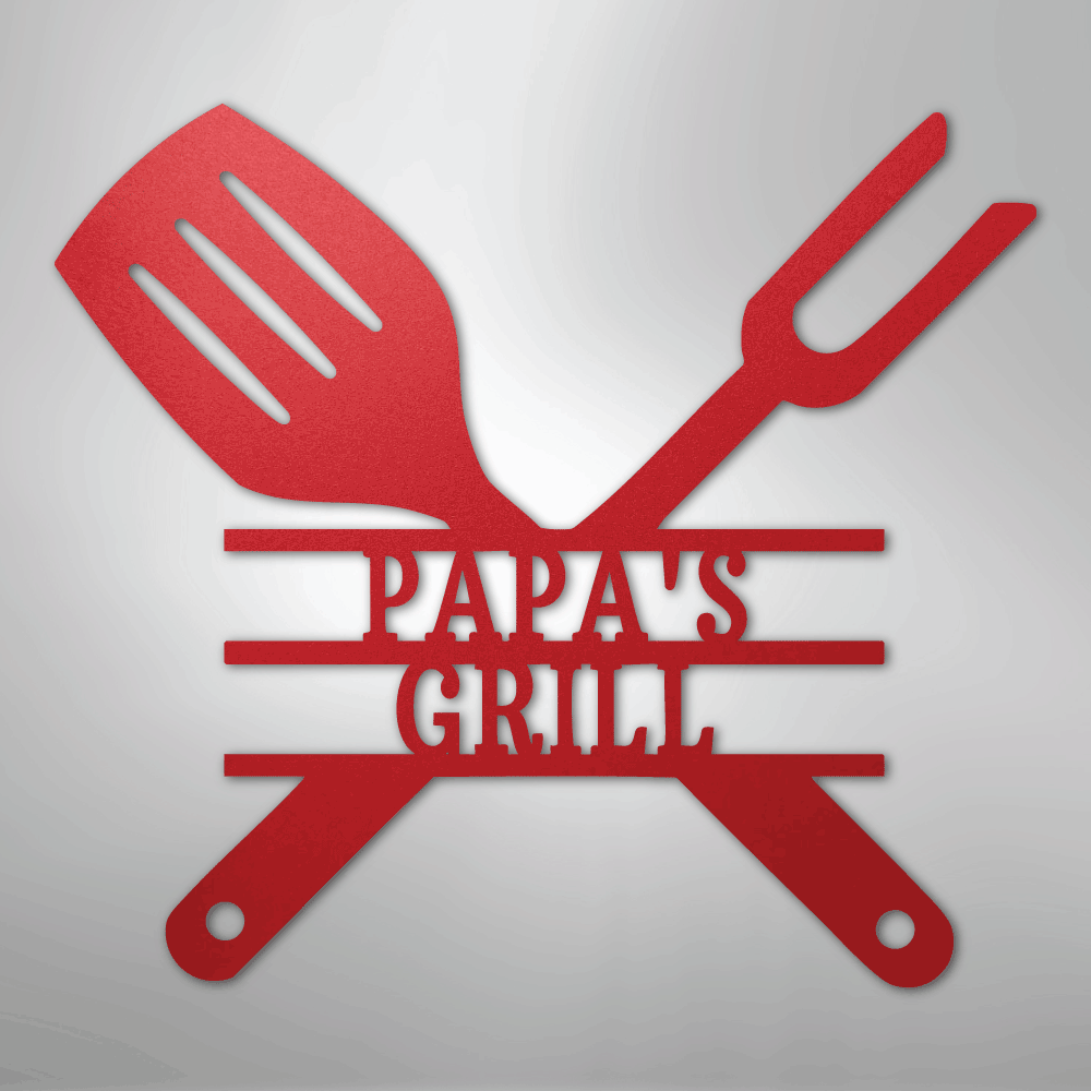 Grilling Utensils Personalized Steel Metal Sign Wall ArtCustomly Gifts