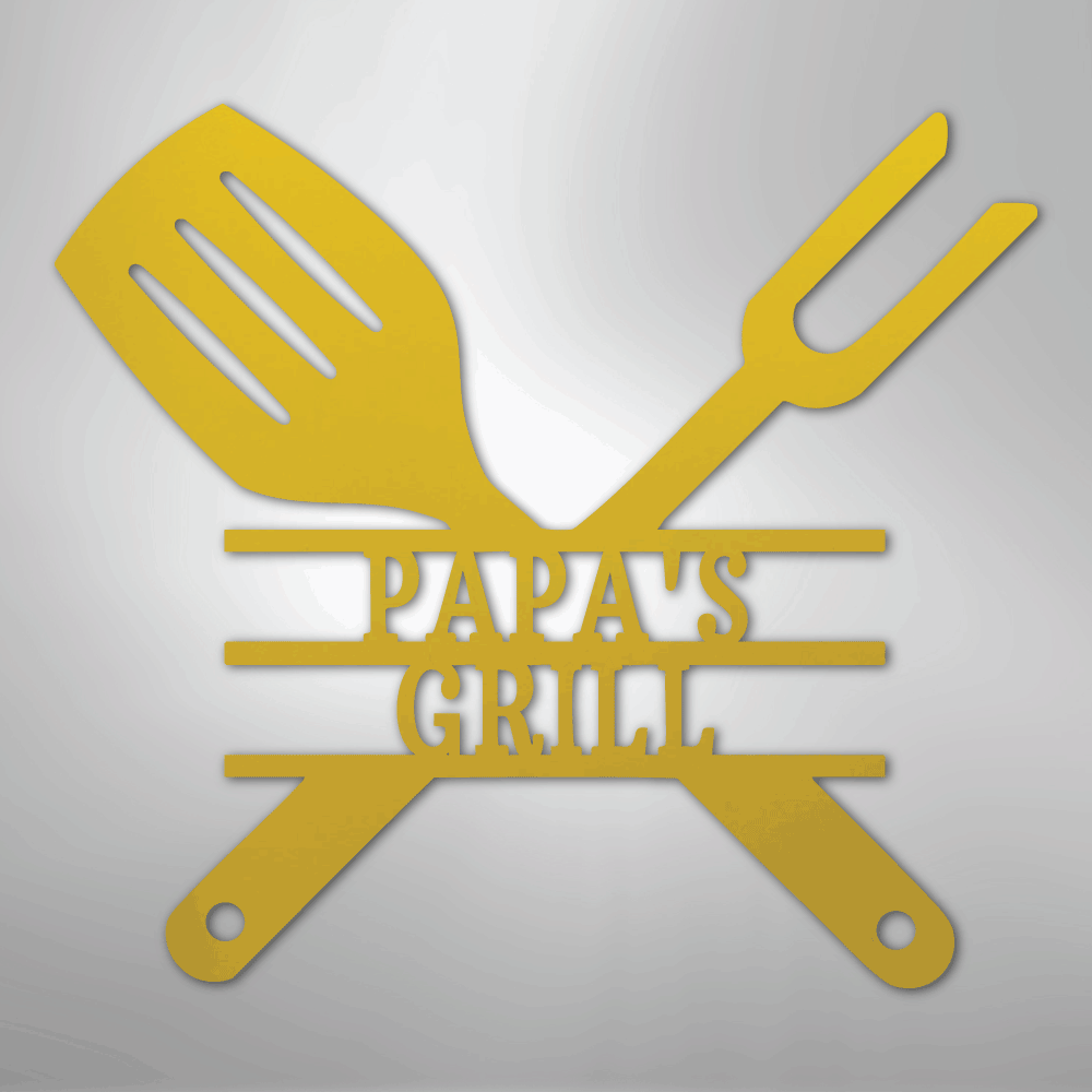 Grilling Utensils Personalized Steel Metal Sign Wall ArtCustomly Gifts