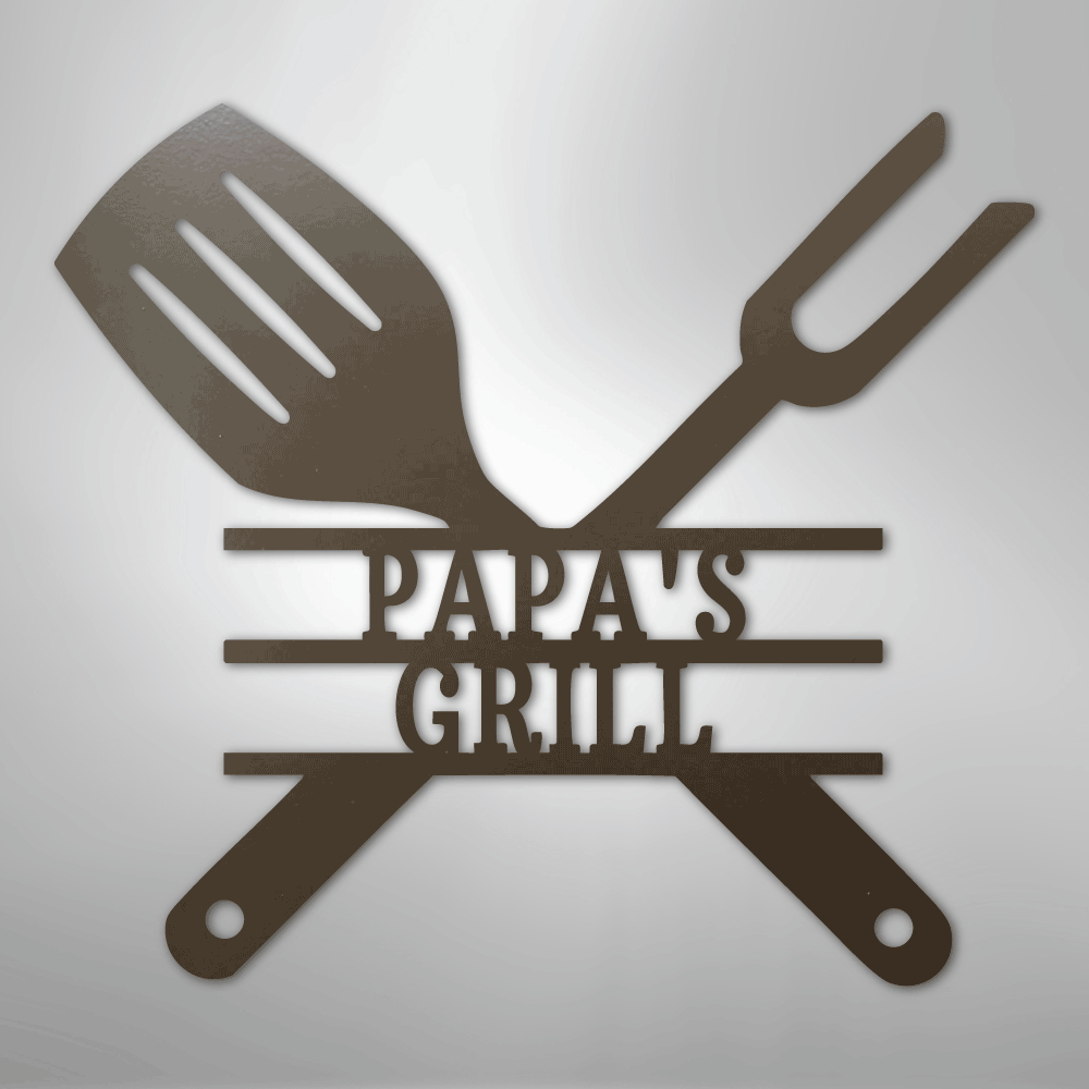 Grilling Utensils Personalized Steel Metal Sign Wall ArtCustomly Gifts