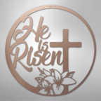 He is Risen Cross - Steel Metal Sign Wall ArtCustomly Gifts