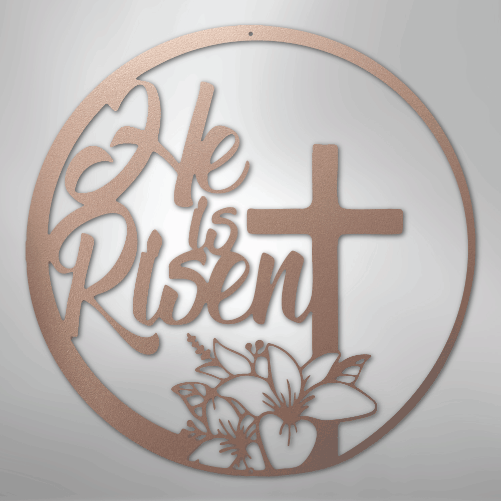 He is Risen Cross - Steel Metal Sign Wall ArtCustomly Gifts
