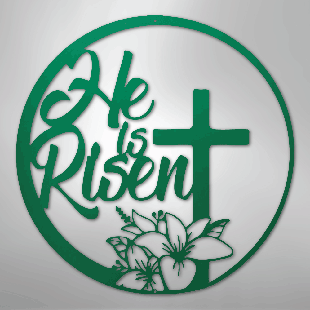 He is Risen Cross - Steel Metal Sign Wall ArtCustomly Gifts