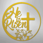 He is Risen Cross - Steel Metal Sign Wall ArtCustomly Gifts