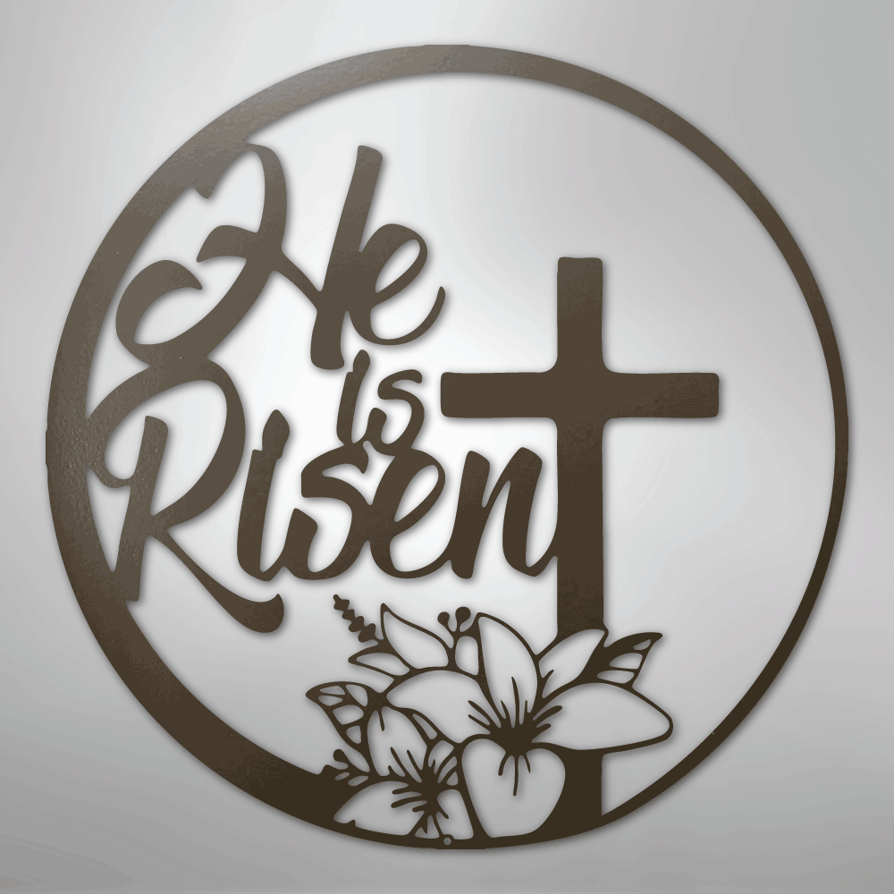 He is Risen Cross - Steel Metal Sign Wall ArtCustomly Gifts