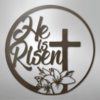 He is Risen Cross - Steel Metal Sign Wall ArtCustomly Gifts