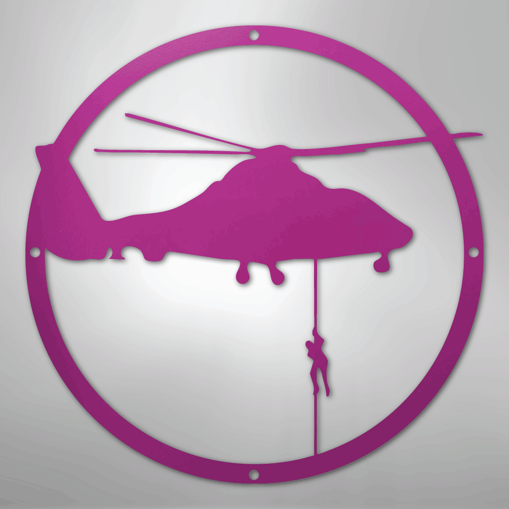 Helicopter Drop - Steel Metal Sign Wall ArtCustomly Gifts