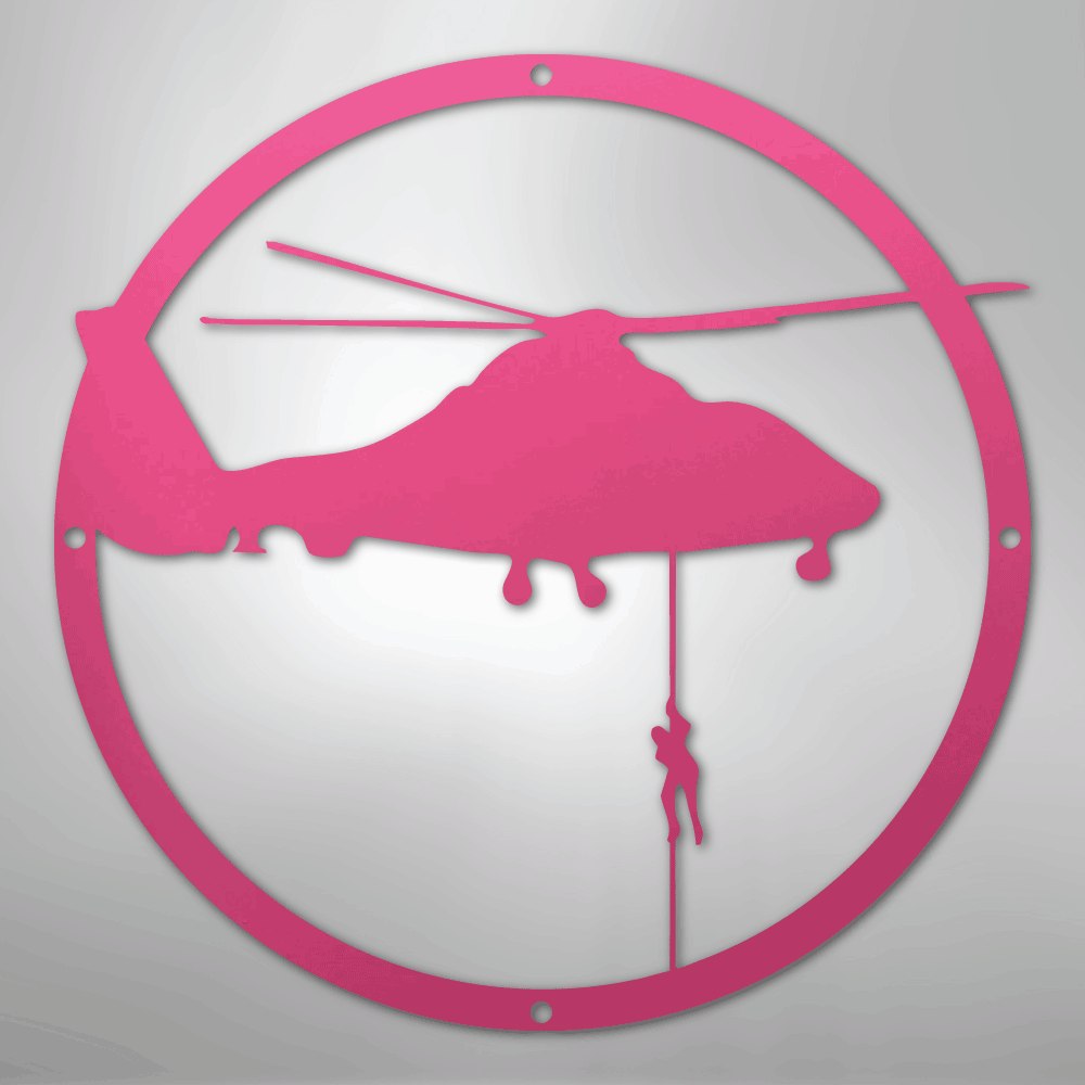 Helicopter Drop - Steel Metal Sign Wall ArtCustomly Gifts