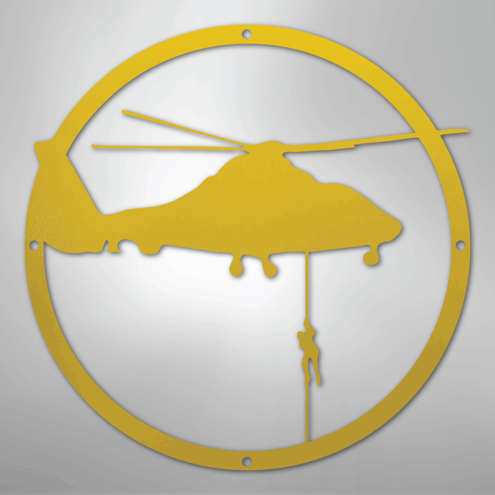 Helicopter Drop - Steel Metal Sign Wall ArtCustomly Gifts