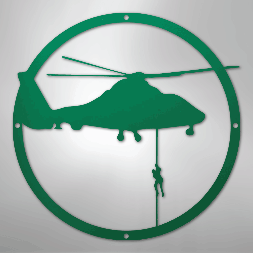 Helicopter Drop - Steel Metal Sign Wall ArtCustomly Gifts