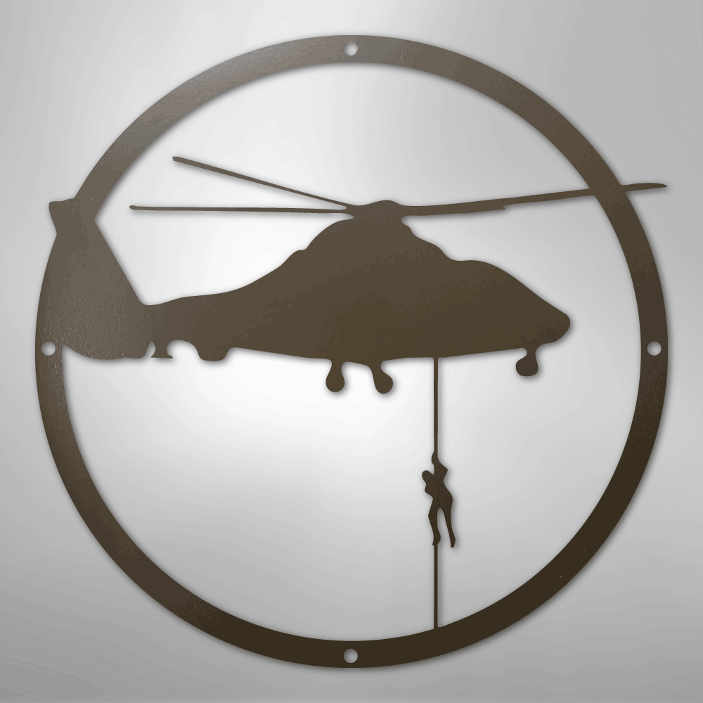 Helicopter Drop - Steel Metal Sign Wall ArtCustomly Gifts