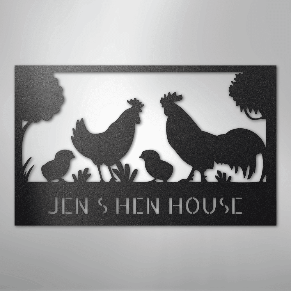 Hen House Personalized Steel Metal Sign Wall ArtCustomly Gifts
