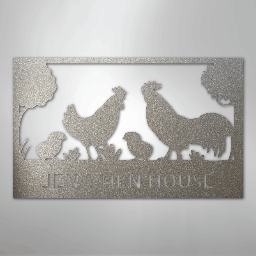 Hen House Personalized Steel Metal Sign Wall ArtCustomly Gifts