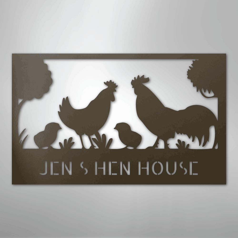 Hen House Personalized Steel Metal Sign Wall ArtCustomly Gifts