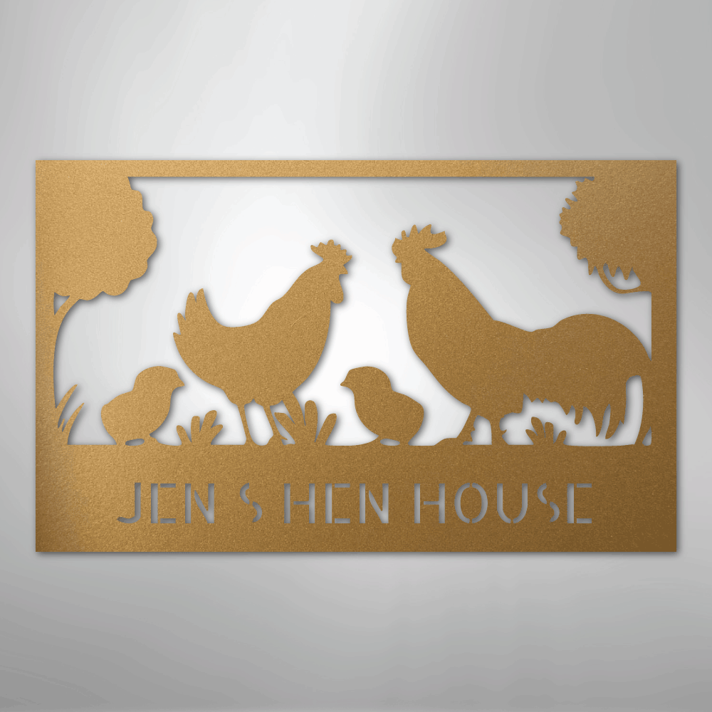 Hen House Personalized Steel Metal Sign Wall ArtCustomly Gifts