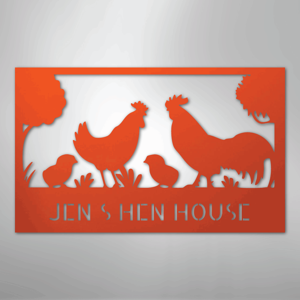 Hen House Personalized Steel Metal Sign Wall ArtCustomly Gifts