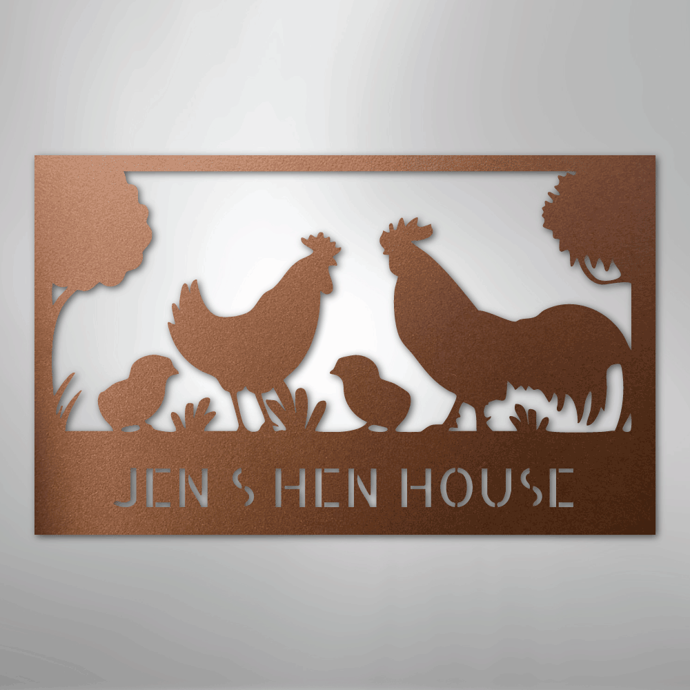 Hen House Personalized Steel Metal Sign Wall ArtCustomly Gifts