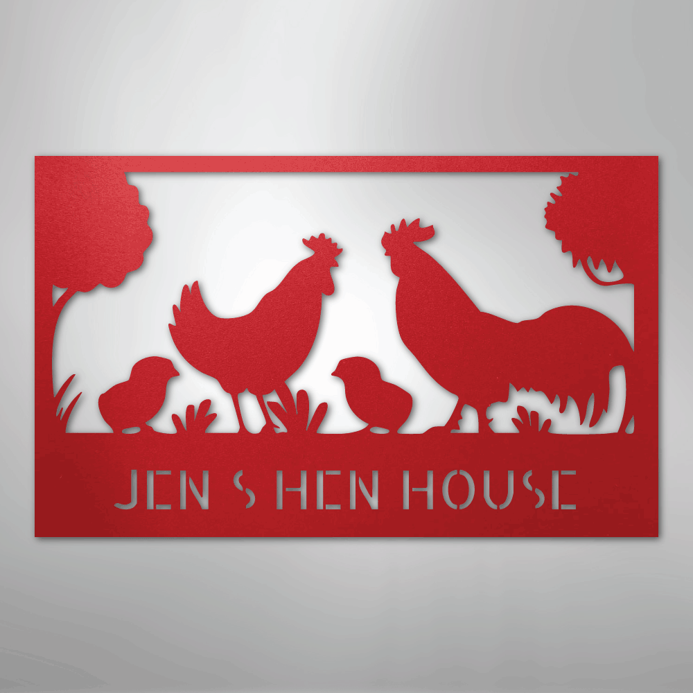 Hen House Personalized Steel Metal Sign Wall ArtCustomly Gifts