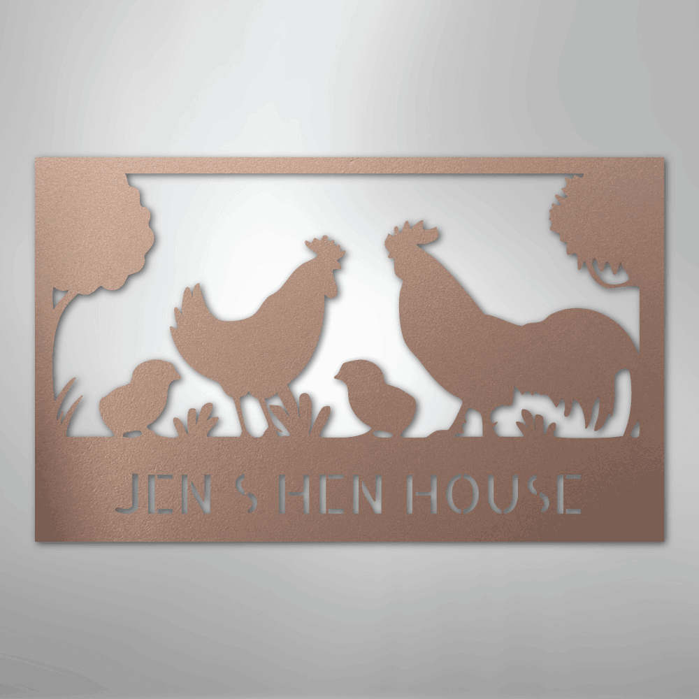 Hen House Personalized Steel Metal Sign Wall ArtCustomly Gifts