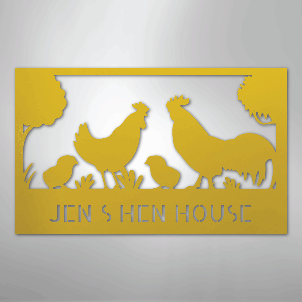 Hen House Personalized Steel Metal Sign Wall ArtCustomly Gifts