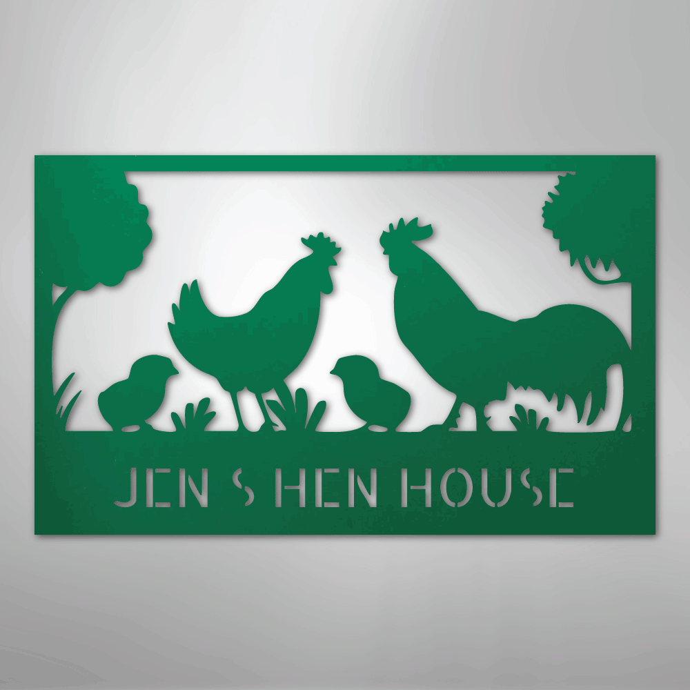 Hen House Personalized Steel Metal Sign Wall ArtCustomly Gifts