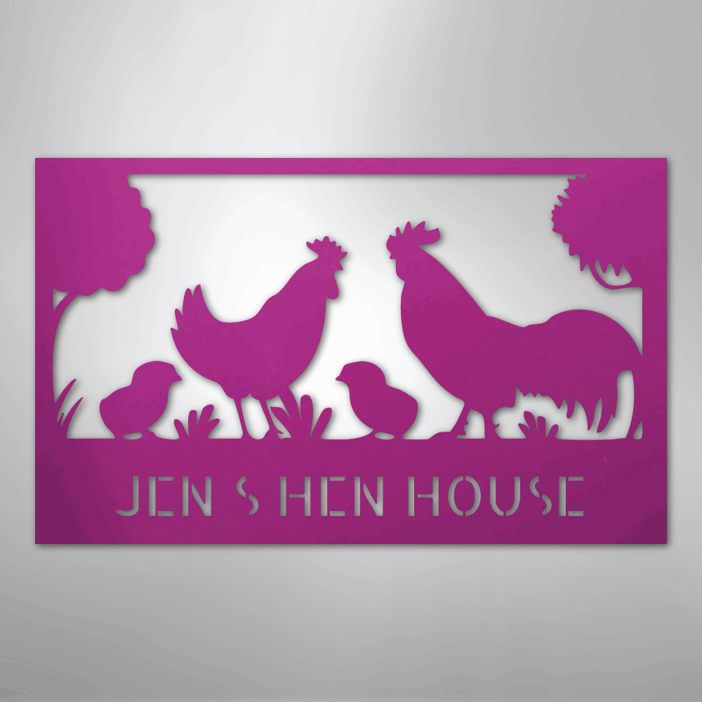 Hen House Personalized Steel Metal Sign Wall ArtCustomly Gifts