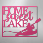 Home Sweet Lake Kayaking - Steel Metal Sign Wall ArtCustomly Gifts