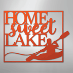Home Sweet Lake Kayaking - Steel Metal Sign Wall ArtCustomly Gifts