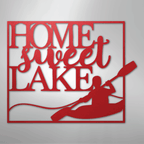 Home Sweet Lake Kayaking - Steel Metal Sign Wall ArtCustomly Gifts
