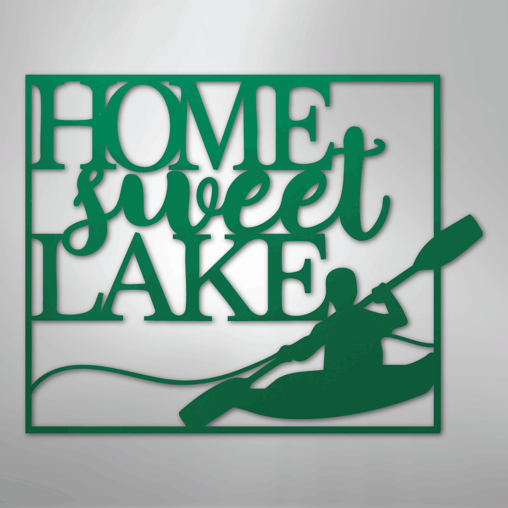 Home Sweet Lake Kayaking - Steel Metal Sign Wall ArtCustomly Gifts