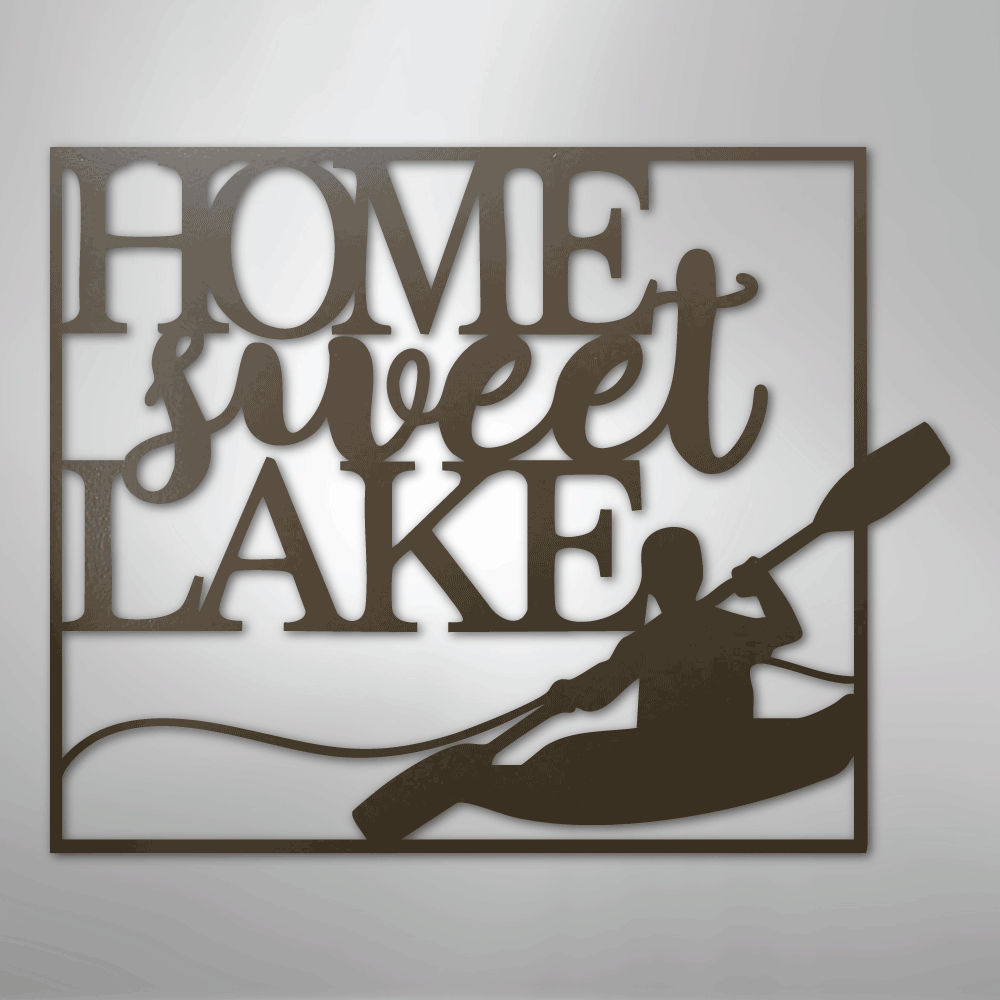Home Sweet Lake Kayaking - Steel Metal Sign Wall ArtCustomly Gifts