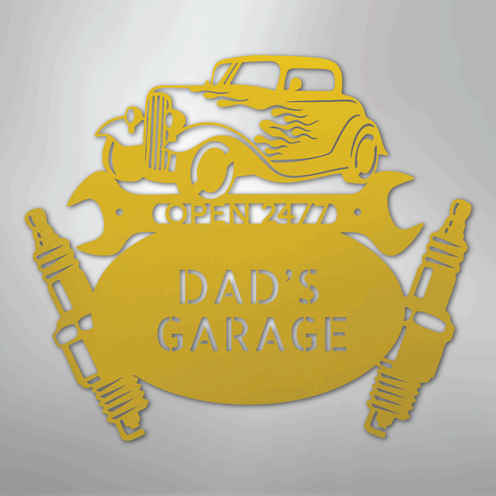 Hot Rod Mechanic Personalized Steel Metal Sign Wall ArtCustomly Gifts