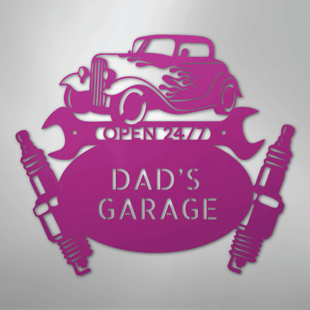 Hot Rod Mechanic Personalized Steel Metal Sign Wall ArtCustomly Gifts