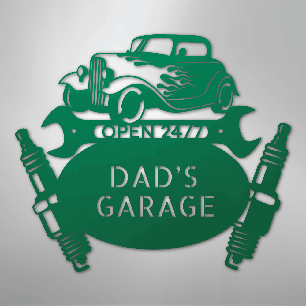 Hot Rod Mechanic Personalized Steel Metal Sign Wall ArtCustomly Gifts