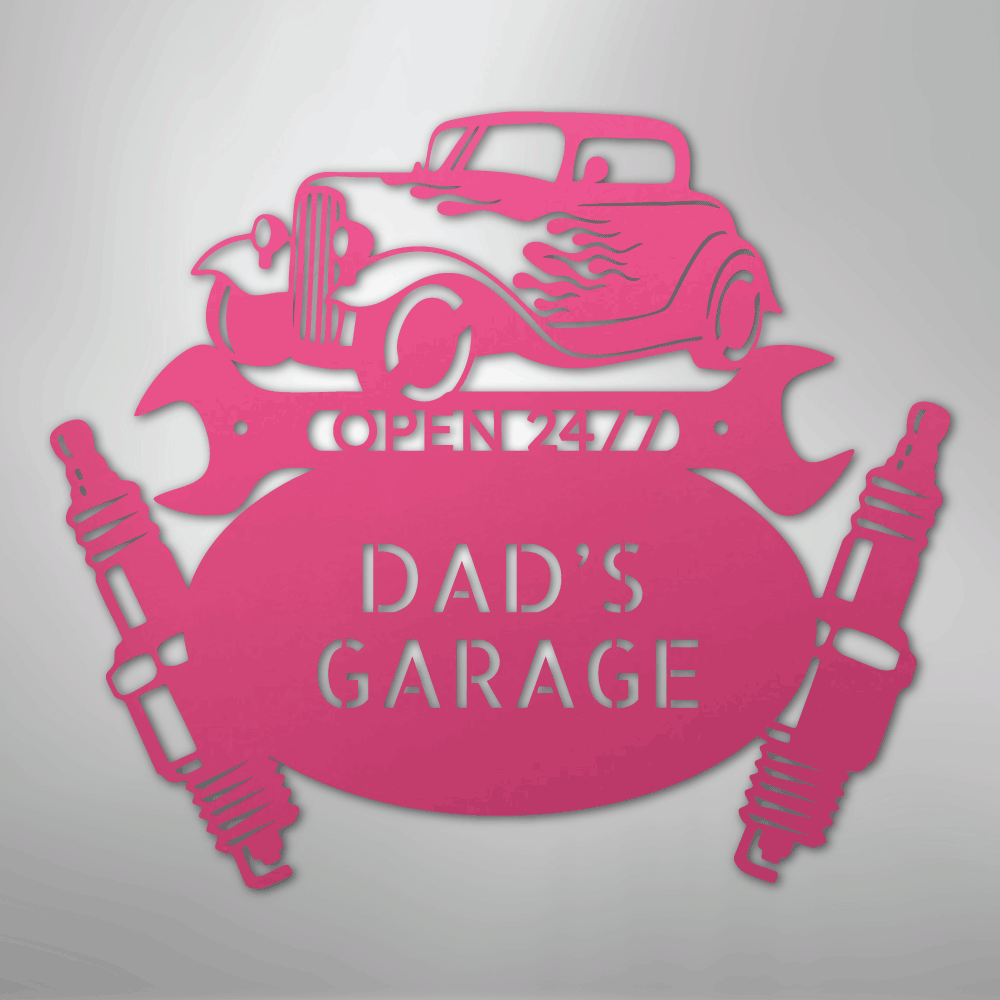 Hot Rod Mechanic Personalized Steel Metal Sign Wall ArtCustomly Gifts