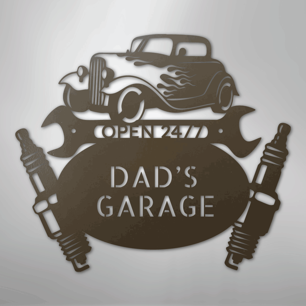 Hot Rod Mechanic Personalized Steel Metal Sign Wall ArtCustomly Gifts